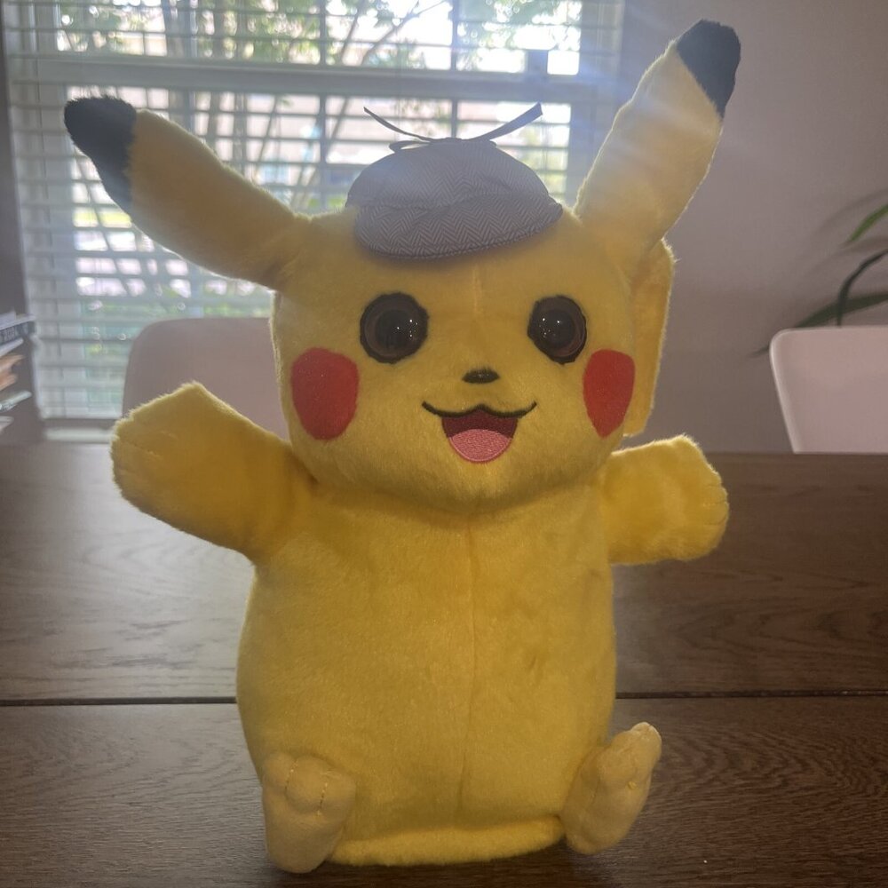 Detective Pikachu Movie Talking Pokemon And Ears Move 12" Plush 2019